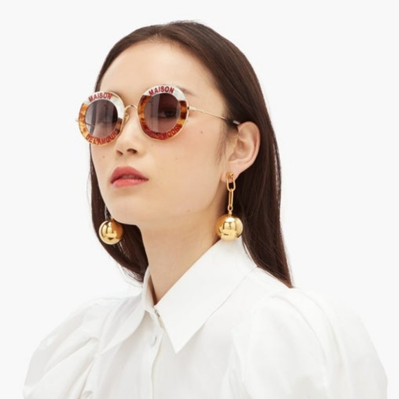 NEW GUCCI ROUND SUNGLASSES GG0113S 010 GUCCI UNISEX EYEWEAR LIMITED EYEWEAR - Picture 5 of 8